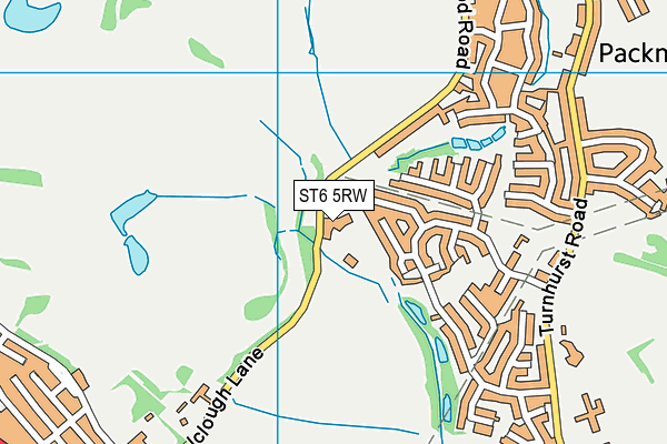 ST6 5RW map - OS VectorMap District (Ordnance Survey)