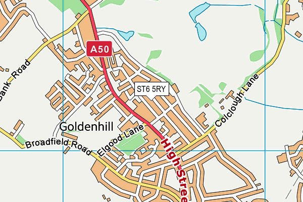 ST6 5RY map - OS VectorMap District (Ordnance Survey)