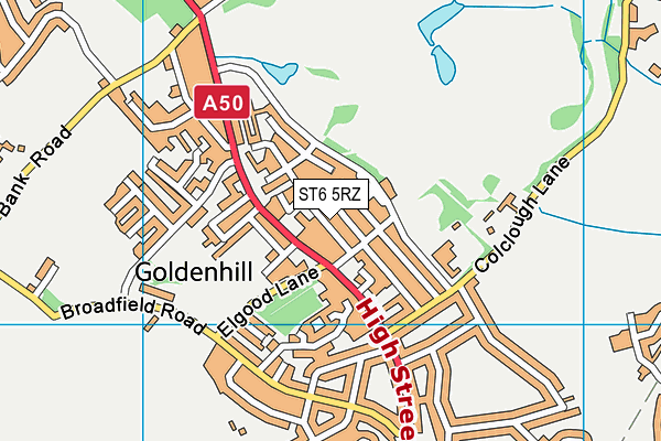 ST6 5RZ map - OS VectorMap District (Ordnance Survey)