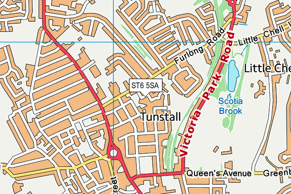 ST6 5SA map - OS VectorMap District (Ordnance Survey)