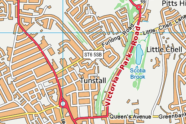 ST6 5SB map - OS VectorMap District (Ordnance Survey)