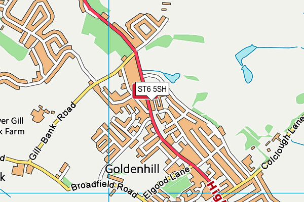 ST6 5SH map - OS VectorMap District (Ordnance Survey)