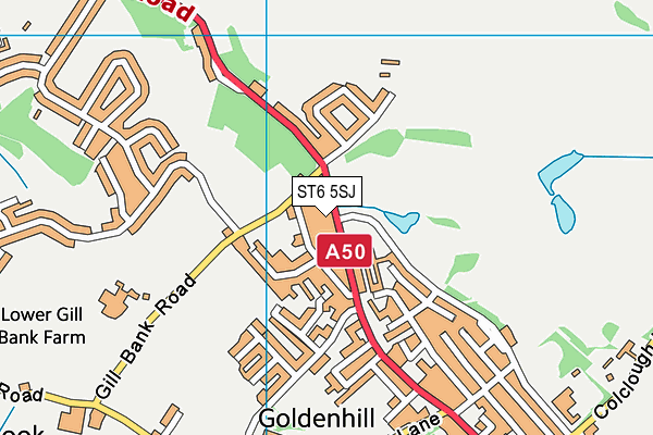 ST6 5SJ map - OS VectorMap District (Ordnance Survey)