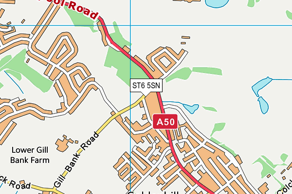 ST6 5SN map - OS VectorMap District (Ordnance Survey)