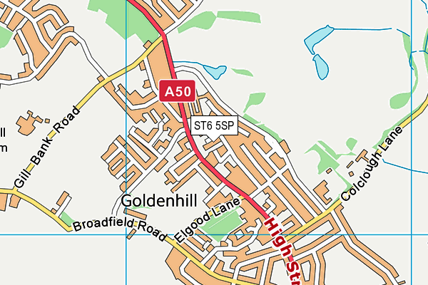 ST6 5SP map - OS VectorMap District (Ordnance Survey)