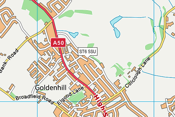 ST6 5SU map - OS VectorMap District (Ordnance Survey)