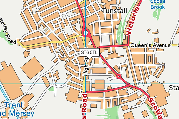 ST6 5TL map - OS VectorMap District (Ordnance Survey)