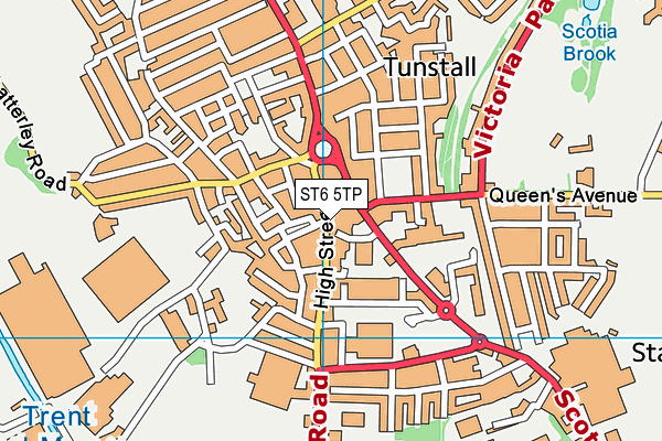 ST6 5TP map - OS VectorMap District (Ordnance Survey)