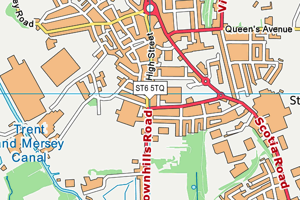 ST6 5TQ map - OS VectorMap District (Ordnance Survey)