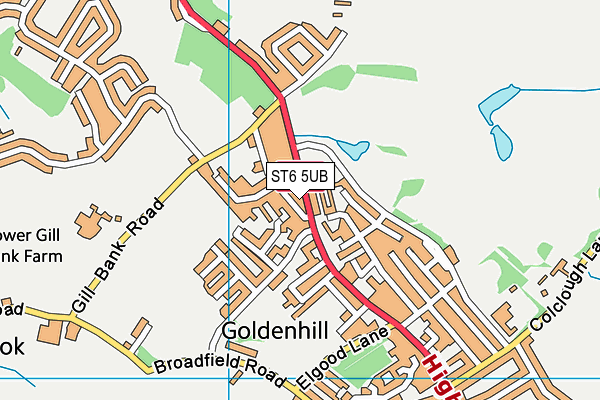 ST6 5UB map - OS VectorMap District (Ordnance Survey)