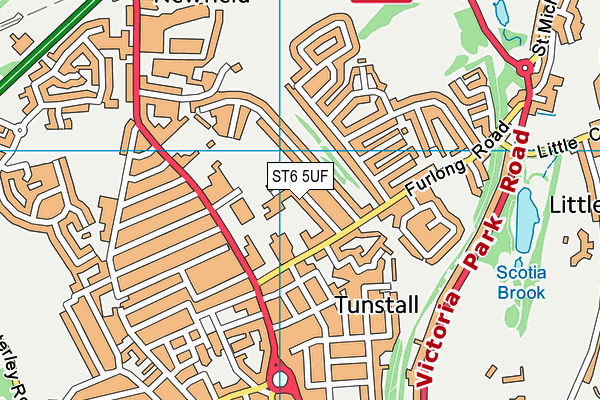 ST6 5UF map - OS VectorMap District (Ordnance Survey)