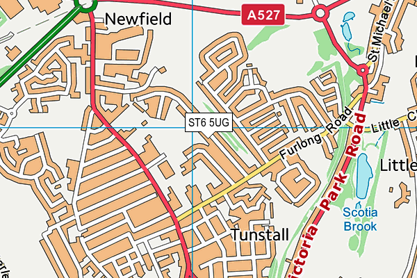 ST6 5UG map - OS VectorMap District (Ordnance Survey)