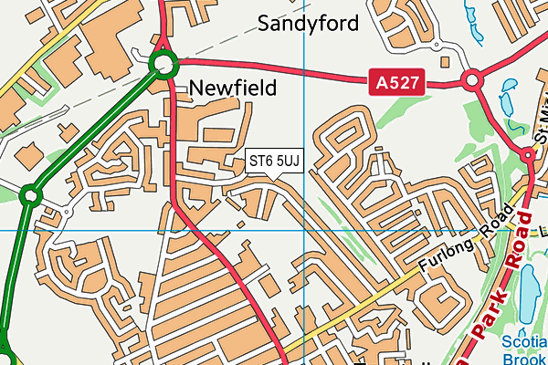 ST6 5UJ map - OS VectorMap District (Ordnance Survey)