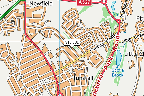 ST6 5UL map - OS VectorMap District (Ordnance Survey)