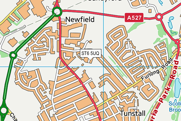 ST6 5UQ map - OS VectorMap District (Ordnance Survey)