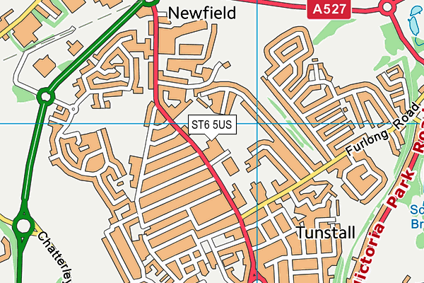 ST6 5US map - OS VectorMap District (Ordnance Survey)