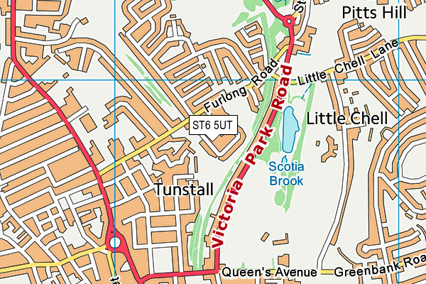 ST6 5UT map - OS VectorMap District (Ordnance Survey)