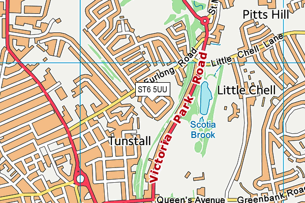 ST6 5UU map - OS VectorMap District (Ordnance Survey)