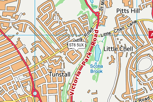 ST6 5UX map - OS VectorMap District (Ordnance Survey)