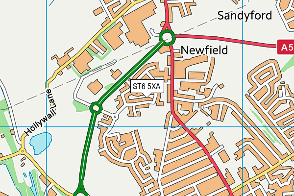 ST6 5XA map - OS VectorMap District (Ordnance Survey)