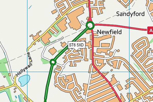 ST6 5XD map - OS VectorMap District (Ordnance Survey)