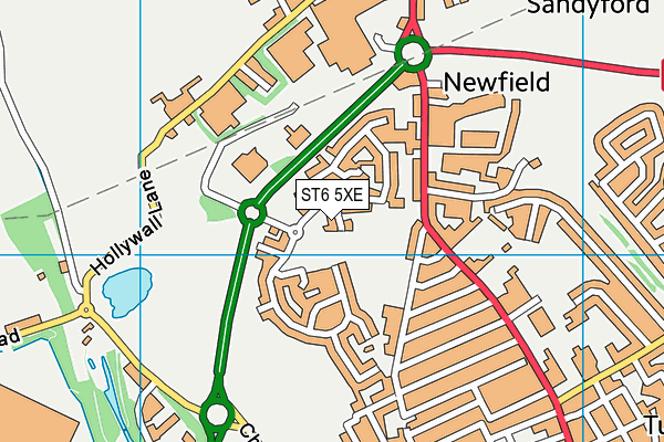 ST6 5XE map - OS VectorMap District (Ordnance Survey)