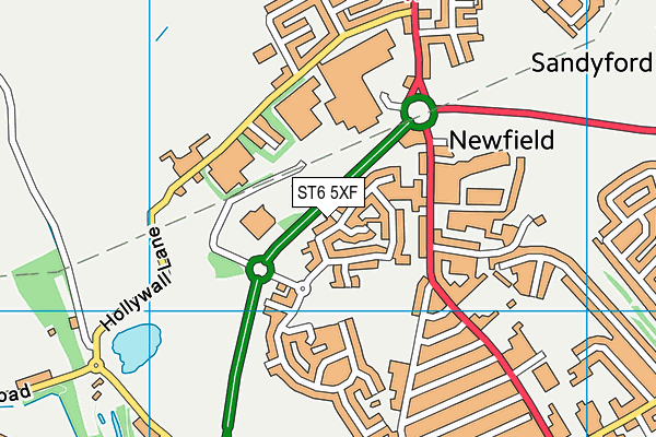 ST6 5XF map - OS VectorMap District (Ordnance Survey)