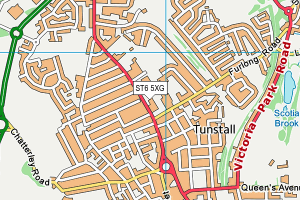 ST6 5XG map - OS VectorMap District (Ordnance Survey)