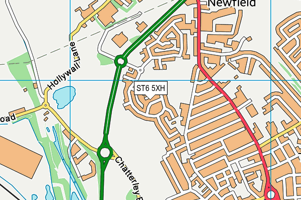 ST6 5XH map - OS VectorMap District (Ordnance Survey)