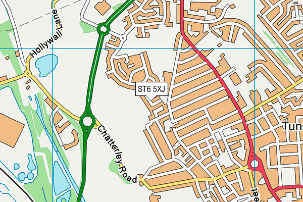 ST6 5XJ map - OS VectorMap District (Ordnance Survey)