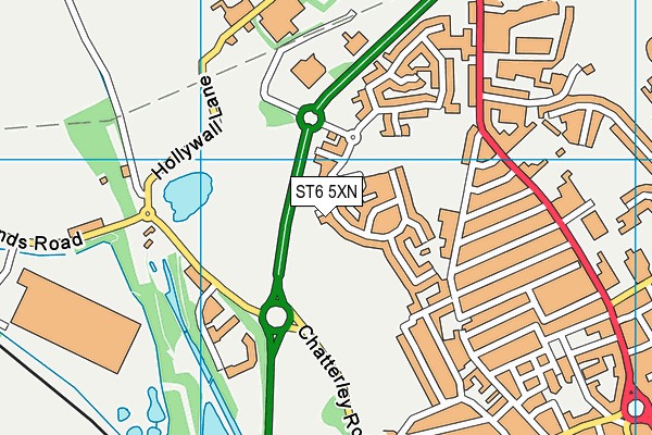 ST6 5XN map - OS VectorMap District (Ordnance Survey)