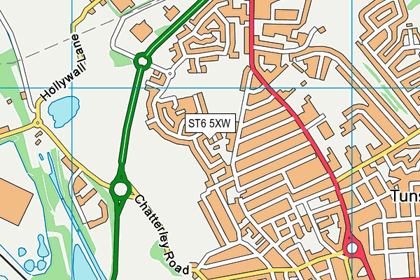ST6 5XW map - OS VectorMap District (Ordnance Survey)