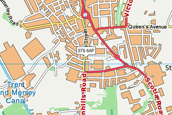 ST6 6AP map - OS VectorMap District (Ordnance Survey)