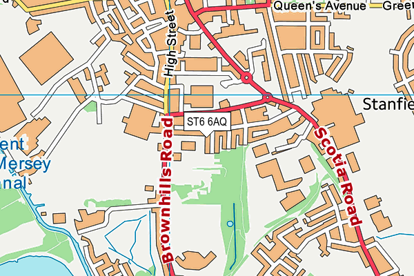 ST6 6AQ map - OS VectorMap District (Ordnance Survey)