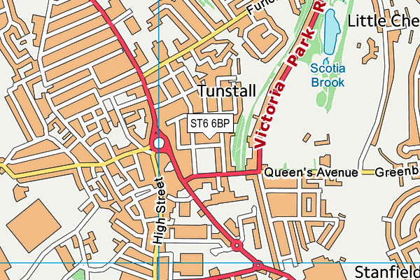 ST6 6BP map - OS VectorMap District (Ordnance Survey)