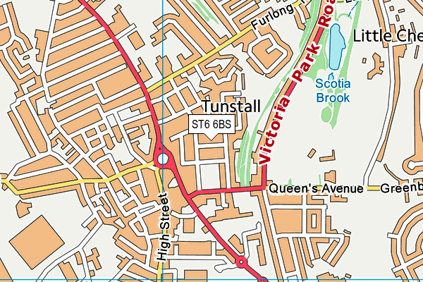 ST6 6BS map - OS VectorMap District (Ordnance Survey)