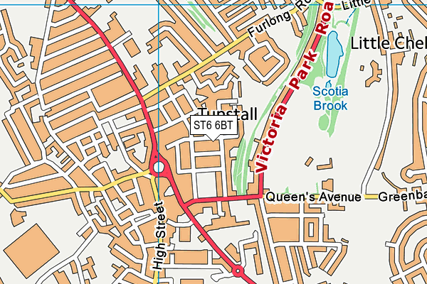 ST6 6BT map - OS VectorMap District (Ordnance Survey)