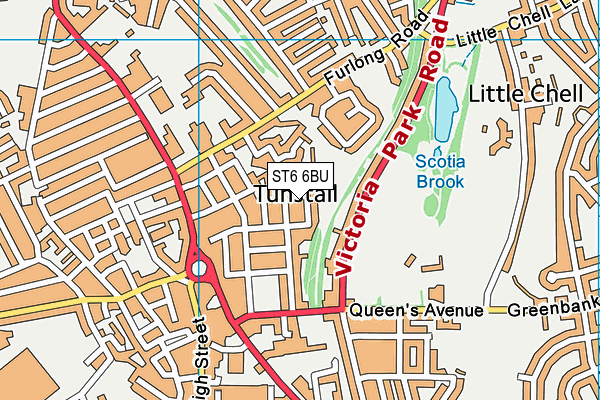 ST6 6BU map - OS VectorMap District (Ordnance Survey)