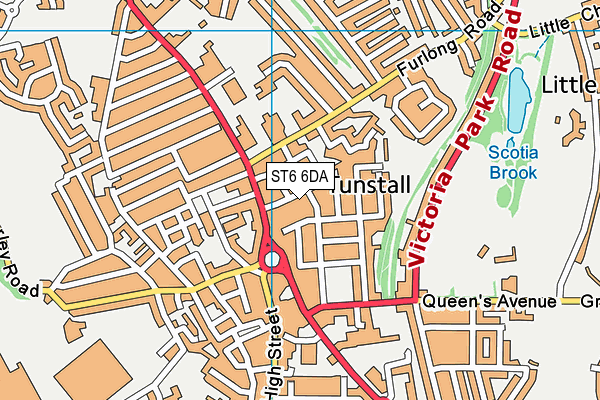 ST6 6DA map - OS VectorMap District (Ordnance Survey)