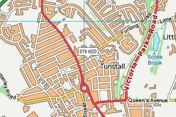 ST6 6DD map - OS VectorMap District (Ordnance Survey)