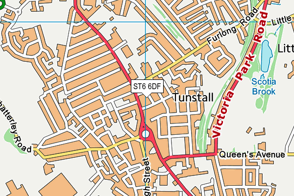 ST6 6DF map - OS VectorMap District (Ordnance Survey)