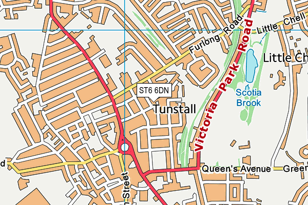 ST6 6DN map - OS VectorMap District (Ordnance Survey)