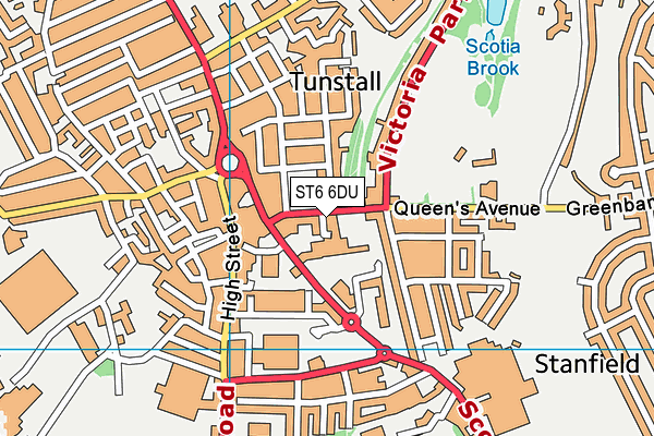 ST6 6DU map - OS VectorMap District (Ordnance Survey)