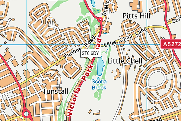 ST6 6DY map - OS VectorMap District (Ordnance Survey)