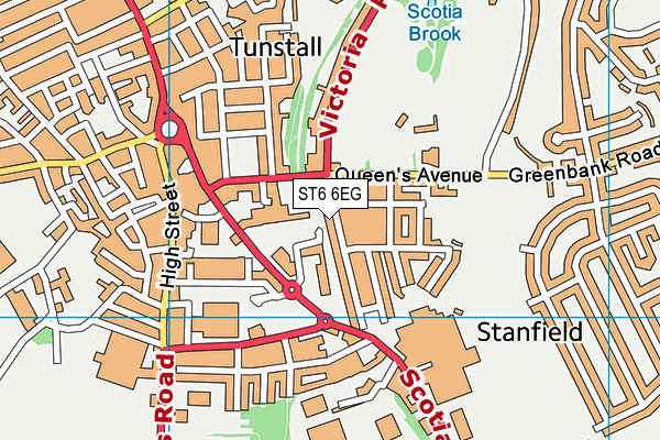 ST6 6EG map - OS VectorMap District (Ordnance Survey)