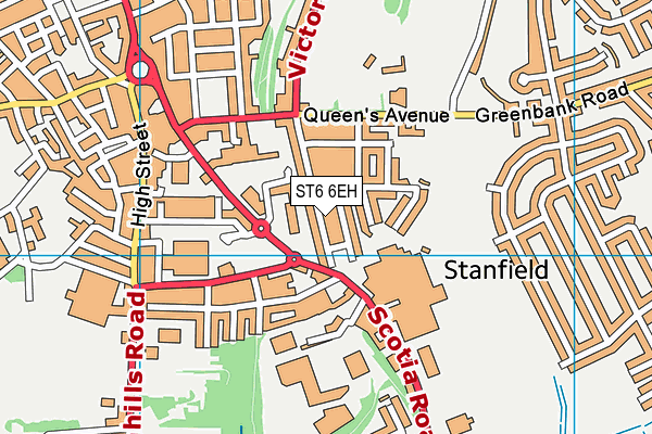 ST6 6EH map - OS VectorMap District (Ordnance Survey)