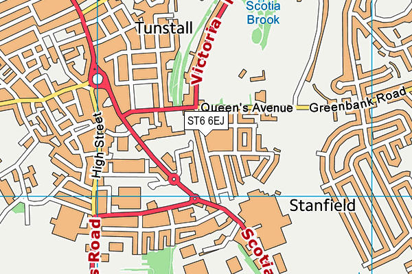 ST6 6EJ map - OS VectorMap District (Ordnance Survey)