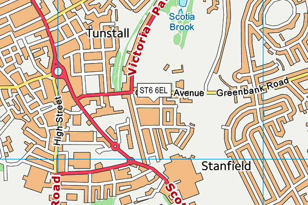 ST6 6EL map - OS VectorMap District (Ordnance Survey)