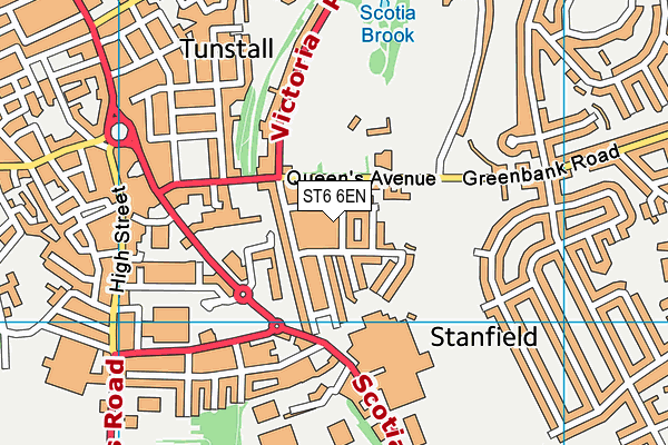 ST6 6EN map - OS VectorMap District (Ordnance Survey)