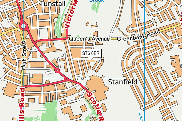 ST6 6ER map - OS VectorMap District (Ordnance Survey)